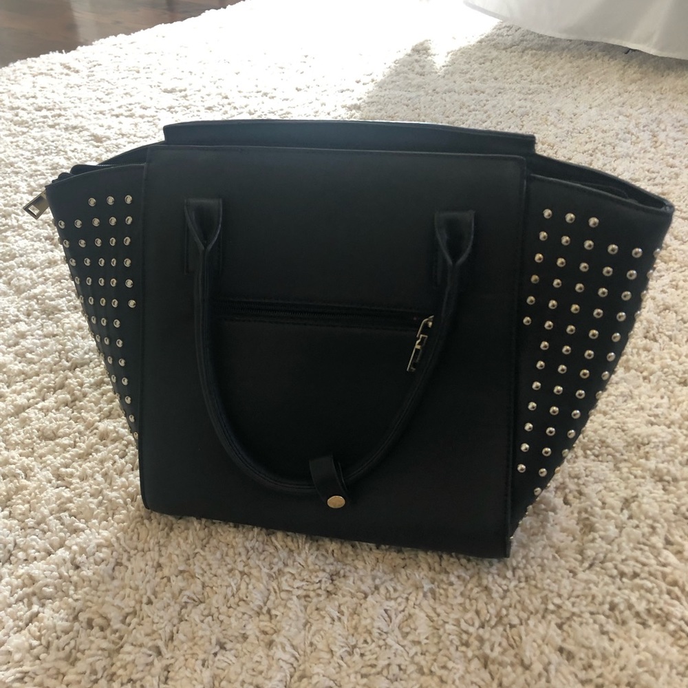 Black and Gold studded work bag